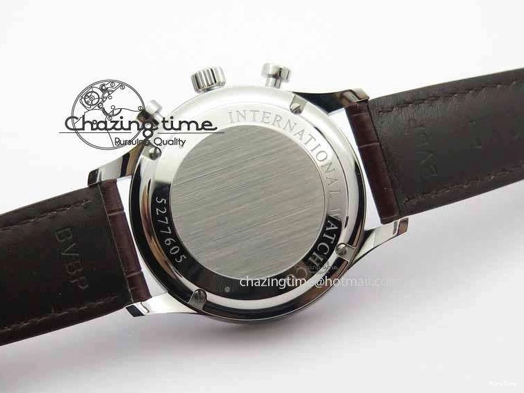 MIROTIME 0403 Unique Portuguese IW3714 Diam ZF V2 1:1 Best Edition Gray Dial On Brown Leather Strap A79350 (Slim Movement) 7250